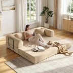 79in Convertible Sofa Bed, Corduroy Boneless Couch Bed, Futon Sleeper Sofa Pull by Unknown