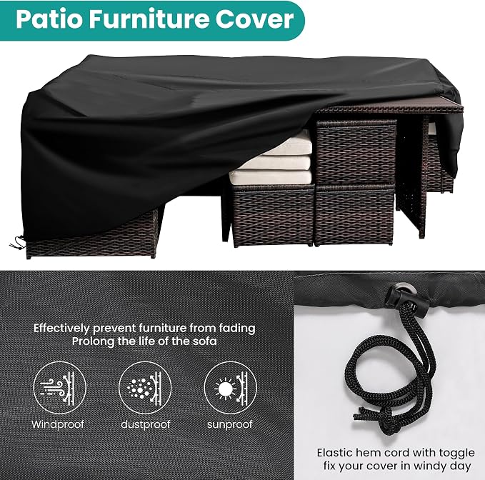 Wumiokio Patio Furniture Set, 7 Pieces Outdoor Patio Furniture - Image 5
