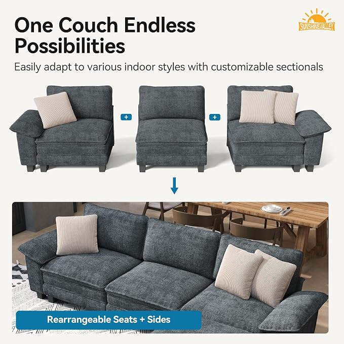 SUNSHINE VALLEY Oversized Loveseat Couch and Chair Set, Modern Modular Cloud - Image 2