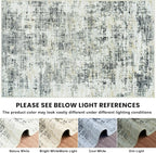 10x14 Washable Area Rug for Living Room Bedroom: Non-Slip Modern Black Gray | - Image 8