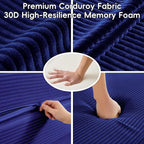 5-in-1 Convertible Sofa Bed, Corduroy Futon Couch Sleeper - Image 5