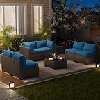 LOUVIXA 7 Piece Outdoor Patio Furniture Set, Outdoor Sectional Sofa, Wicker - Image 9
