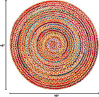 Hausattire Boho Braided Round Rug - Image 2