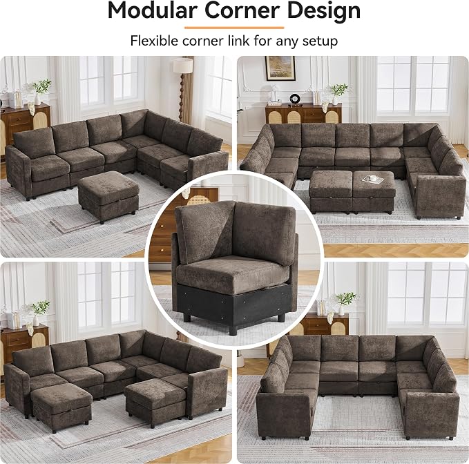 104'' V Shaped Modular Sofa, Sectional Couch - Image 6