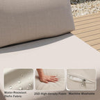 3-Piece Patio Conversation Set, Outdoor Sectional Sofa Wicker Furniture - Image 4