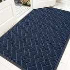 OLANLY Front Door Mat Outside 59x34, All-Season Absorbent Rubber Doormat | Blue by OLANLY