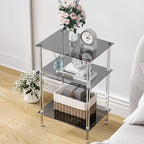 Tempered Glass Side Tables Set of 2 Acrylic End Table - Image 5