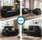 LINSY HOME Loveseat Sofa with Pull Out Couch Chaise: 2-in-1 Convertible 2 - Image 5