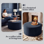 BSHOMGI Coffee Table Round Ottoman, Oversized Footrest - Image 3