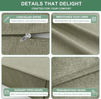Summsun Water Resistant Outdoor Chair Cushions, Faux Linen Backrest and Deep - Image 5