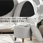 Homepop Home Decor | Upholstered Round Tufted Foot Rest Ottoman | Ottoman - Image 5