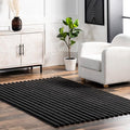 nuLOOM Kai Charcoal Striped Washable Area Rug by nuLOOM
