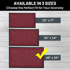 Front Door Mat, Indoor Outdoor Welcome Entryway Entrance Doormat, 48x36 Red | - Image 5