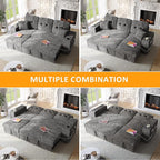 90 Inch Modular Sectional Sleeper Sofa Bed, 4 in 1 Pull Out Couch Bed - Image 7