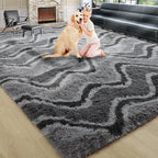 4x6 Grey Fluffy Soft Area Rug Non-Slip - Image 9