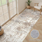 LOONGRUG Runner Rug 2x6 Washable Non-Slip Kitchen Neutral Modern Rug | Abstract - Image 3