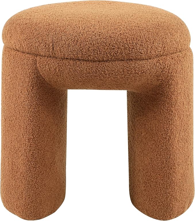 Furniture of America Rami Modern 18-inch Solid Wood Upholstered Ottoman - Image 3