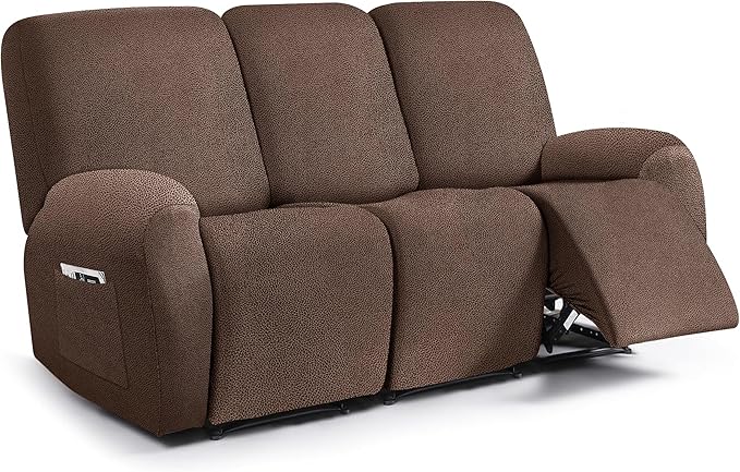 ANARACHON Leather Look Recliner Couch Cover, 8-Pieces Stretch Recliner Sofa by ANARACHON