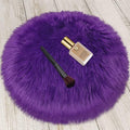 1.3ft Small Round Purple Rug, Thick Furry Fluffy Carpet by TENNOLA