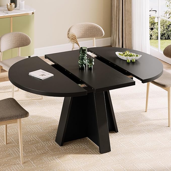 iPormis 43.3in-59in Extendable Round Dining Table by iPomis