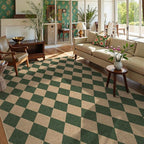 Lahome Checkered Easy Jute Living Room Rug, 8x10 Outdoor Rugs Washable | by Lahome