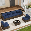 LOUVIXA 7 Piece Outdoor Patio Furniture Set, Outdoor Sectional Sofa, Wicker by LOUVIXA