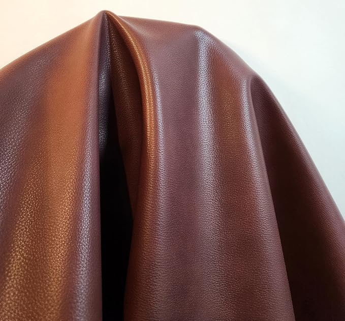 Merlot Burgundy Soft Faux Leather Fabric PU Peta Approved Vegan Leather by The - Image 3