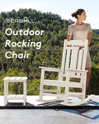 SERWALL Oversized Rocking Chair Outdoor, HDPE Outdoor Rocking Chair - Image 8