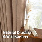 YoungsTex Mocha Brown Linen Curtains 95 Inch Length - Image 6
