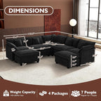 Ihanherry 114" V-Shaped Modern Sofa Modular Sectional Cloud Couch - Image 2