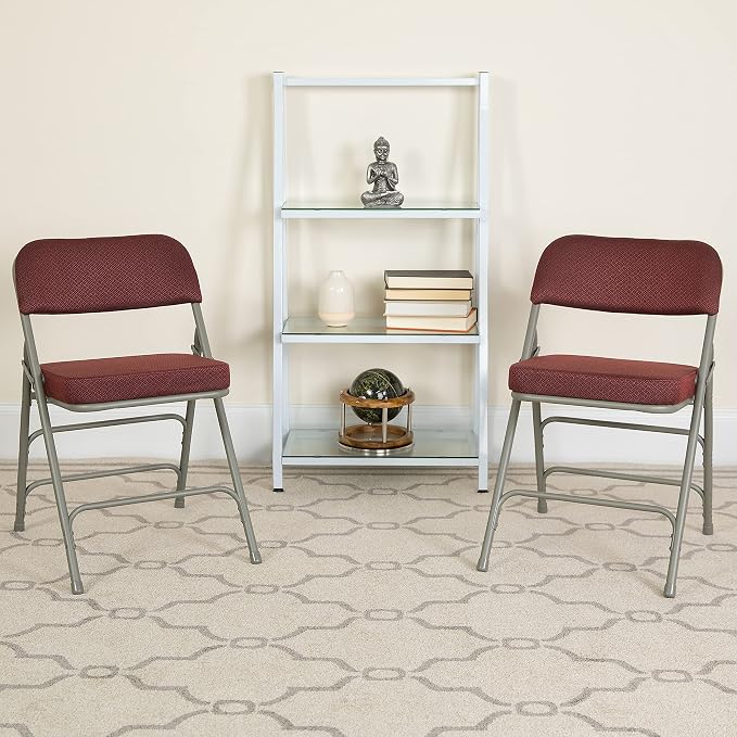 Flash Furniture 2 Pack HERCULES Series Premium Curved Triple Braced & Double - Image 2