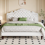 Allewie King Bed Frame with Adjustable Velvet Tiara Headboard, Upholstered by Allewie