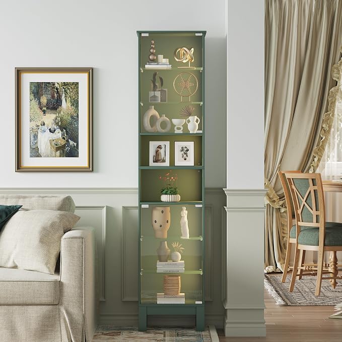 Glass Display Cabinet, 8-Tier Curio Cabinets - Image 2