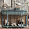 Retro Wood Curved Entryway Console Table 52-Inch Half Moon Hall Sofa Table by Amposei