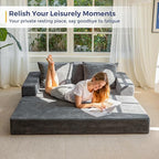 MAXYOYO Loveseat Sofa Bed, 4 in 1 Convertible Boneless Couch Folding Recliner - Image 8