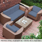 8PCS Patio Cushion Covers.Patio Furniture Couch SeatSlipcovers | Washable - Image 6