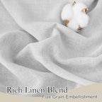 RYB HOME Linen Sheer Curtains for Living Room Textured Semi Sheer Curtains - Image 3