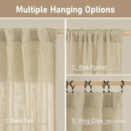 Linen Semi Sheer Curtains 48 Inch - Image 3