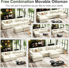 146" Cloud Couch Sectional, U Shaped Modular Sectional Sofa, 4-Seat Deep Seat - Image 6
