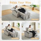 oaaktu Large Size Convertible Sleeper Chair Futon Sofa Bed, Comfortable Thick - Image 3