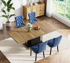Henf 63"-79" Dining Table Set for 4, 5 Pieces Extendable Dining Table and 4 - Image 2