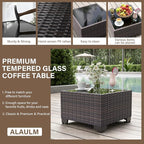 ALAULM 6 Pieces Patio Furniture Set, Oversized Seat/Armrest Sofas and High Back - Image 6