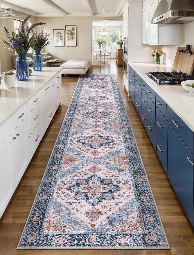 SERISSA 2'6"x16' Washable Non Slip Boho Runner Rug by SERISSAHomeDecorCollection