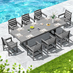 SERWALL 9 Piece Outdoor Dining Set - Image 9