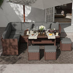 KIGOTY 7 Piece Patio Furniture Set, Outdoor PE Wicker Rattan Outdoor Dining Set - Image 6