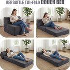 Kasunpul Folding Sofa Bed with Pillow, Memory Foam Fold Out Chair Bed, - Image 3