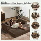 79" Convertible Sofa Bed with Fixed-Shape Frame & Removable Armrests, Modular - Image 6