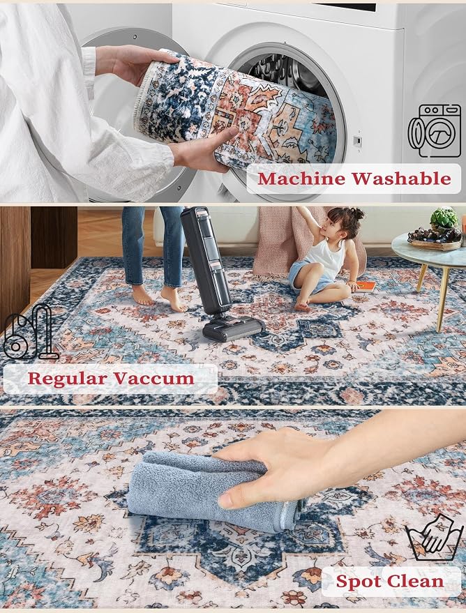 SERISSA 2'6"x10' Washable Non Slip Boho Runner Rug - Image 3