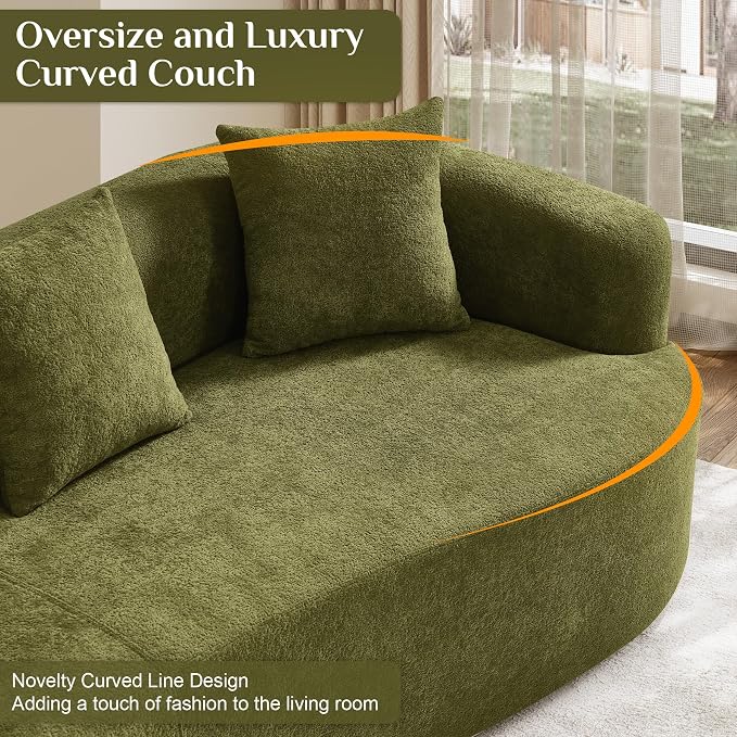 131" Oversized Sectional Sofa for Living Room, Modern Luxury Plush Chenille - Image 6