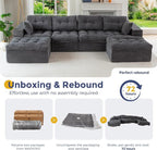 MAXYOYO 132" U Shaped Modular Sectional Sofa - Image 9